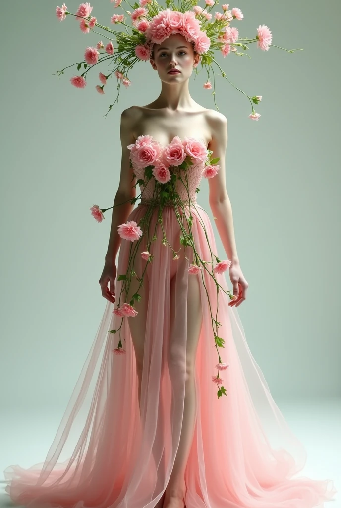 masterpiece, best quality, extremely detailed, (photorealistic:1.4), landscape with Horizontal Balance, full body, Dancing with an imaginary puppy, a photo of a beautiful woman, white hair, pixie cut, (skinny:1.2), narrow waist, large breasts, wearing edgYSL, floral gown, <lora:edgYSL1999:1>