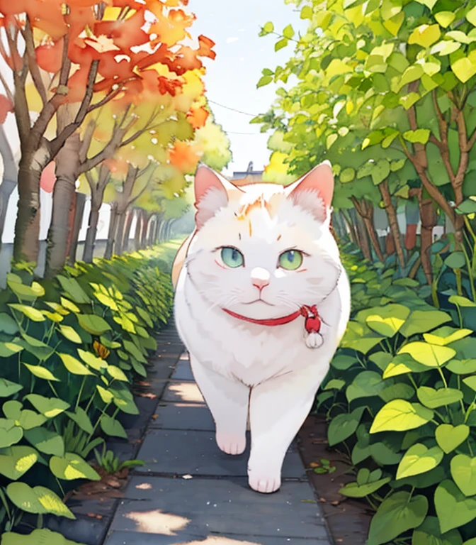 (masterpiece),( best quality),(  very detailed),(  in high resolution),((Line art)),((watercolor)),16k,  wallpaper,三毛猫の  very detailedな絵、 crazy details ， very detailed猫， My house where calico cats roam ，Walking the promenade三毛猫マンチカン，Autumn in old Japanese town、Walking the promenade， fall leaves for vaginal discharge， sunlight filtering through the trees，Another World、The creation of silence、Long Hit、The target is small、