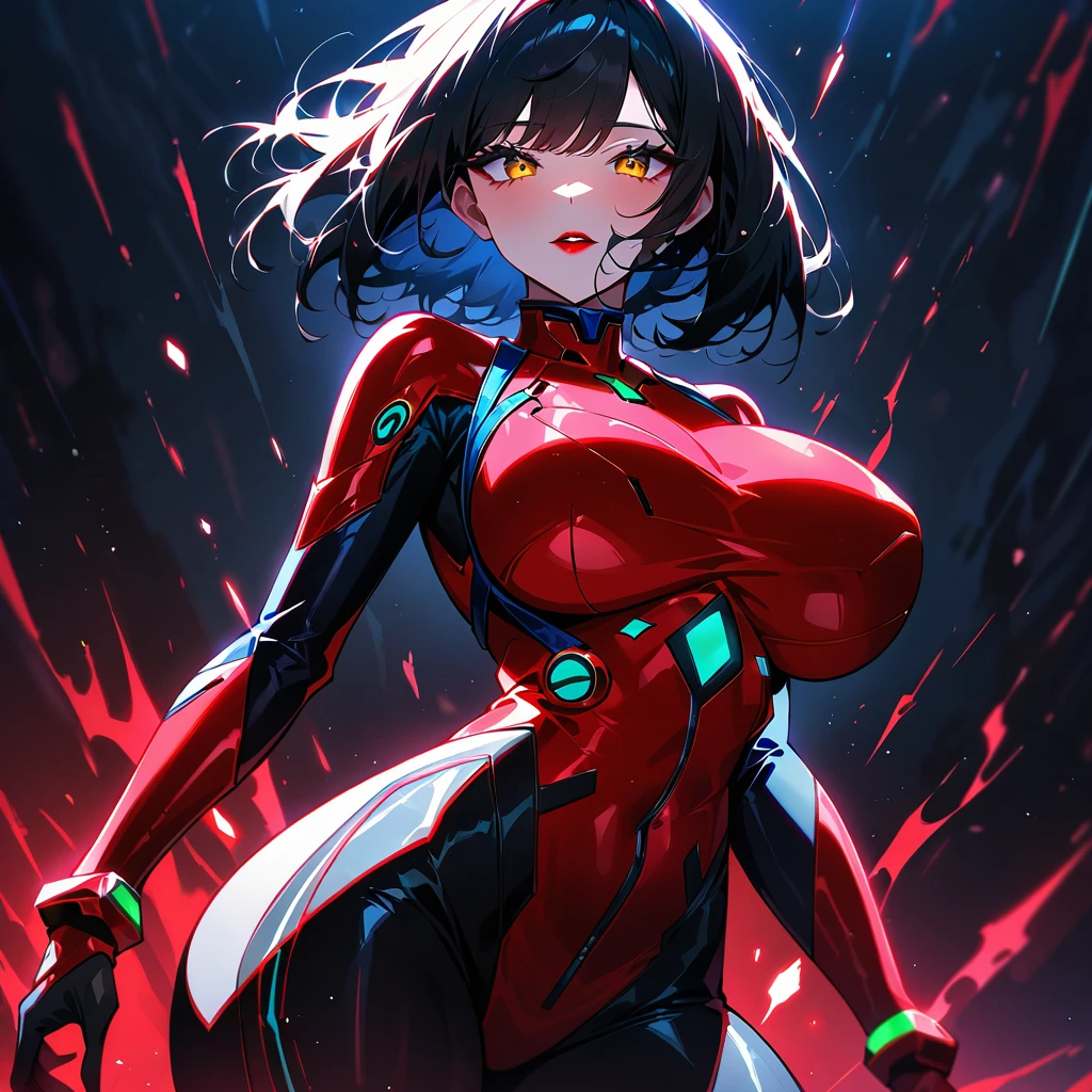 (((Adult Woman))), ((Best Quality)), ((masutepiece)), (Detailed: 1.4), (Absurd), 35-year-old adult woman with Simon Bisley-style micro thong, Genesis evangelion neon style clothing, 2-piece clothing, Long Black Hair, arm tatoo, cybernetic hands, pastel, Centered, scale to fit the dimensions, nffsw (High dynamic range),Ray tracing,NVIDIA RTX,Hyper-Resolution,Unreal 5,Subsurface Dispersion, PBR Texture, Post-processing, Anisotropy Filtering, depth of fields, Maximum clarity and sharpness, Multilayer textures, Albedo and specular maps, Surface Shading, accurate simulation of light and material interactions, Perfect proportions, Octane Render, Two-tone lighting, Wide aperture, Low ISO, White Balance, thirds rule, 8K Raw, Crysisnanosuit,loraeyes,nijistyle,pantyhose,Perfect Eyes Eyes
