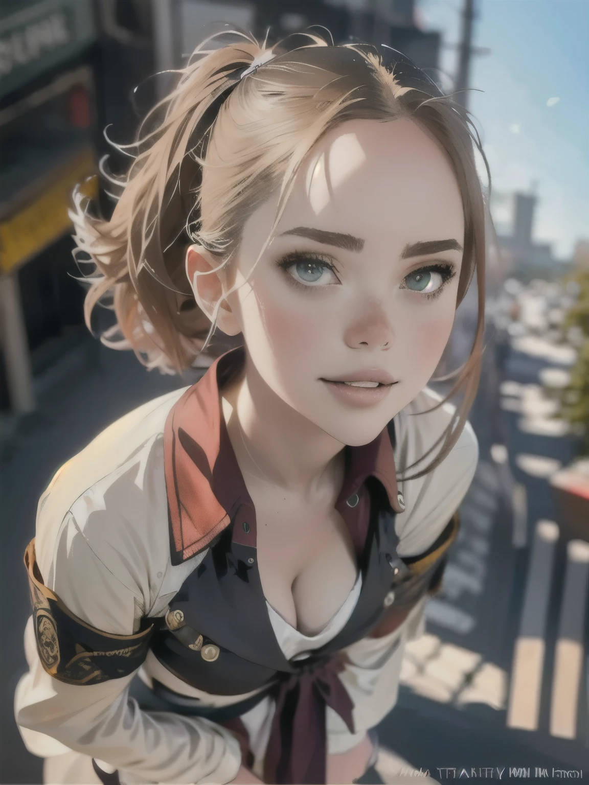 kurisu makise steins gate anime, atmospheric, elegant portrait, super highly detailed, professional digital painting, artstation, concept art, 8k, art by wlop, artgerm and alphonse mucha and eiichiro oda shinkai makoto vibrant Studio ghibli kyoto animation hideaki anno Sakimichan Stanley Artgerm Lau Rossdraws James Jean Marc Simonetti, 1 standing girl , short black_hair, no background, green_eyes, blushing, lips, front view, cowboy shot, blonde