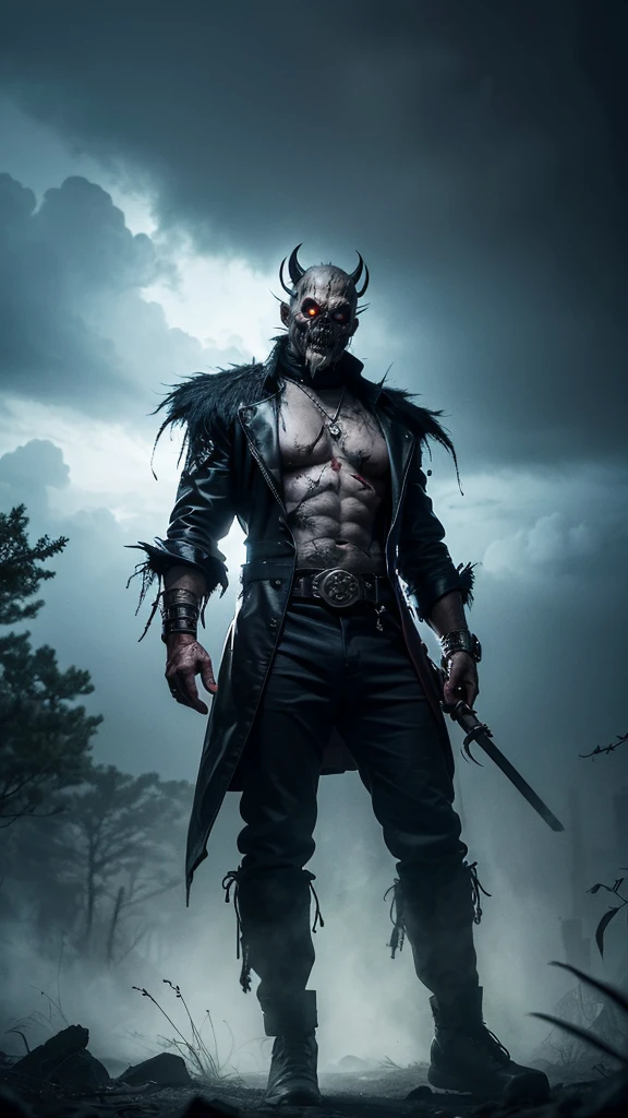 create a demonic figure, Satanic and scary that looks like pants