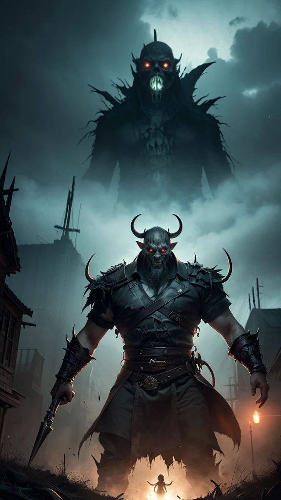 Dark fantasy art, Dark RPG art, (best detailed : 1.5), (best quality,ultra-detailed),(fantasy,imaginary) of the Golem from Prague guarding the Jewish cemetery at night, an epic clay Golem, massive body, Glowing Purple Eyes, massive arms, he is standing in the ancient jewish cemetry in Prauge in the middle ages, (the castle of Prague: 1.2) in the background, best quality, (extremely detailed: 1.5), picture taken from dynamic range, ultra wide shot, photorealism, depth of field, hyper realistic, 2.5 rendering,