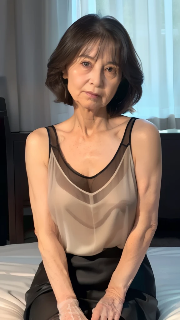 (Realistic:1.3、Ultra HD、Ultra-high resolution、8k、Japanese Mature、Sit on the sofa in the living room、Charm、愛人にShowing nipples、skirt)、((Looking into the camera:1.8))、(Extremely realistic skin texture:1.4)、(Realistic:1.3)、(Embarrassed look:1.5)、(Long Hair:1.4)、(woman, 62 years old、成熟したwoman)、((Raise your arms to show your armpits:1.5))、((Face close-up:1.45))、((Nipples are visible:1.4))、((Small breasts:1.7))、((Small breasts:1.7))、((slender:1.6))、意志の強い成熟したwoman、((Showing nipples:1.5))、Sweat