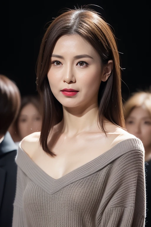 ((Best Quality, 8K, Masterpiece:1.3)), Focus:1.2, Perfect Body Beauty:1.4, Buttocks:1.2, (Layered Haircut:1.2)), (Rain, Street:1.3), Bandeau Dress:1.1, Highly Detailed Face and Skin Texture, Delicate Eyes, Double Eyelids, Whitened Skin, Long Hair, (Round Face: 1.5)