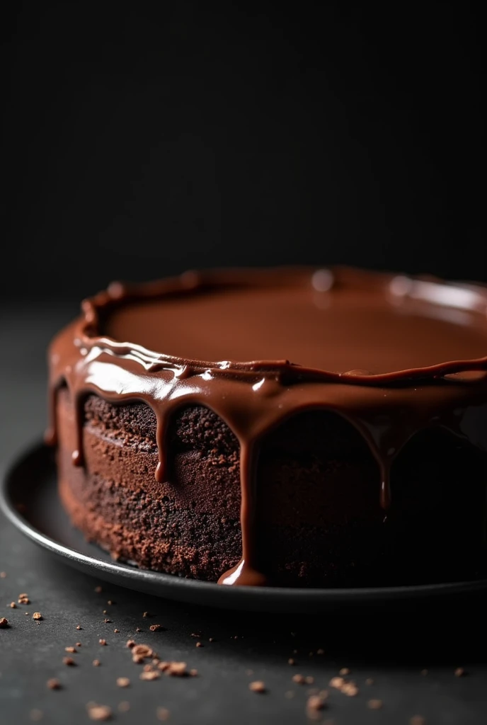 cinematic film still chocolate, chocolate cake, dark background, quality photo, moist texture, frosting, studio photo, slice . shallow depth of field, vignette, highly detailed, high budget, bokeh, cinemascope, moody, epic, gorgeous, film grain, grainy