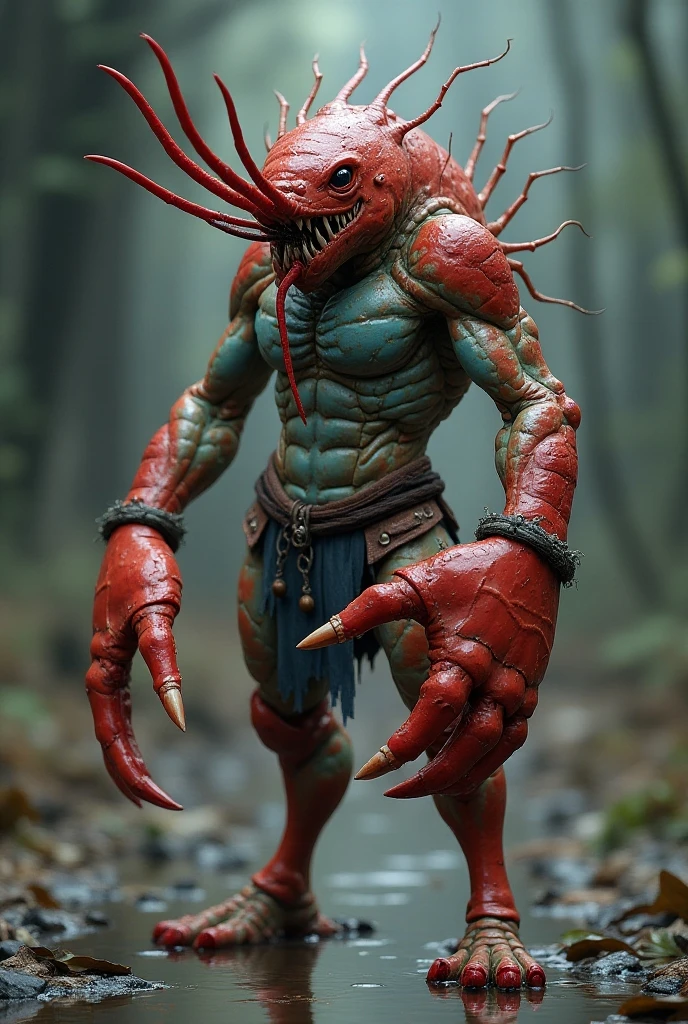 whole body、Please raise your arms high、Sharp Claws、expensive、expensive、obesity、always Bloody、Bloody、Bloody、Best image quality、masterpiece、8k、odd number、strongest、Brutal、monster、killer ghost、Wrestler、Large build、Face of fear、octopus怪人、octopus、Tentacles、suction cup、8k,1 red skinned goblin,Highly detailed fantasy characters、Humanoid organisms、creature concept art、concept creature character art、超リアルなファンタジーmonster,Surreal,Real Skin,Realistic texture,
