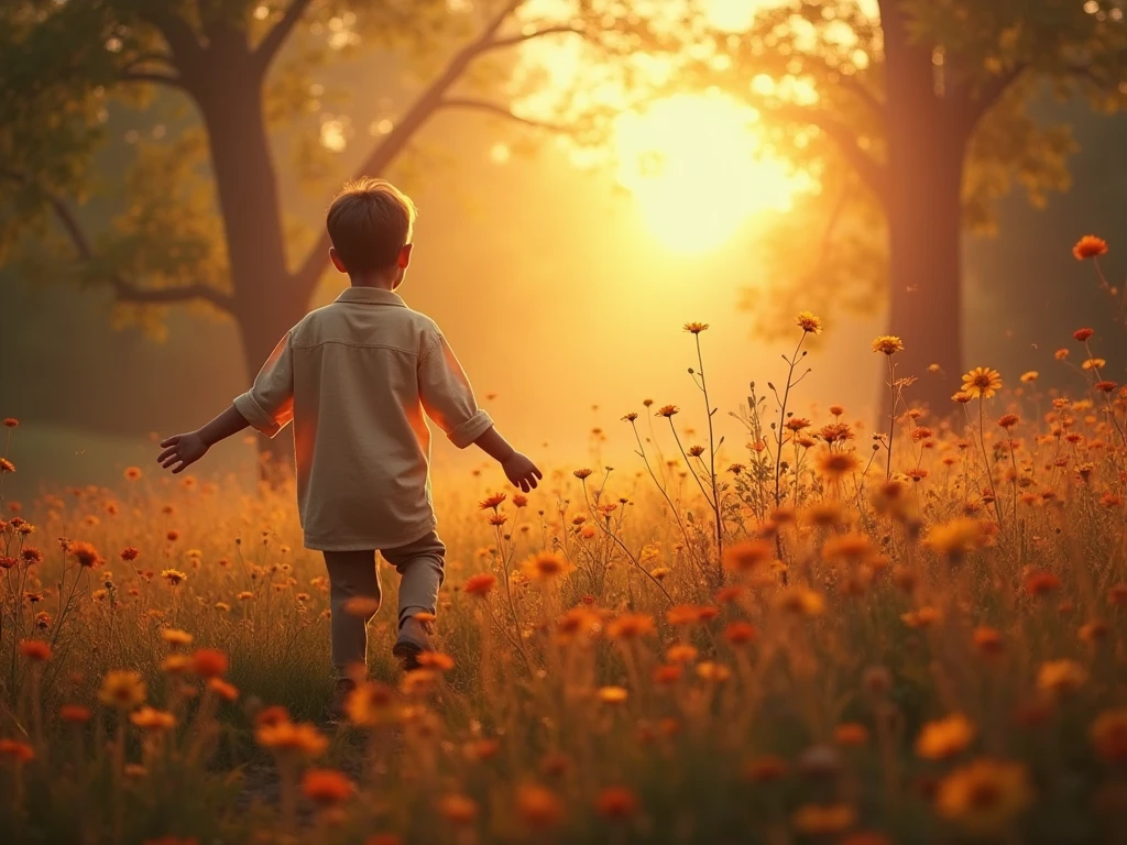 Cut to the boy standing up, determination in their eyes, taking a step forward