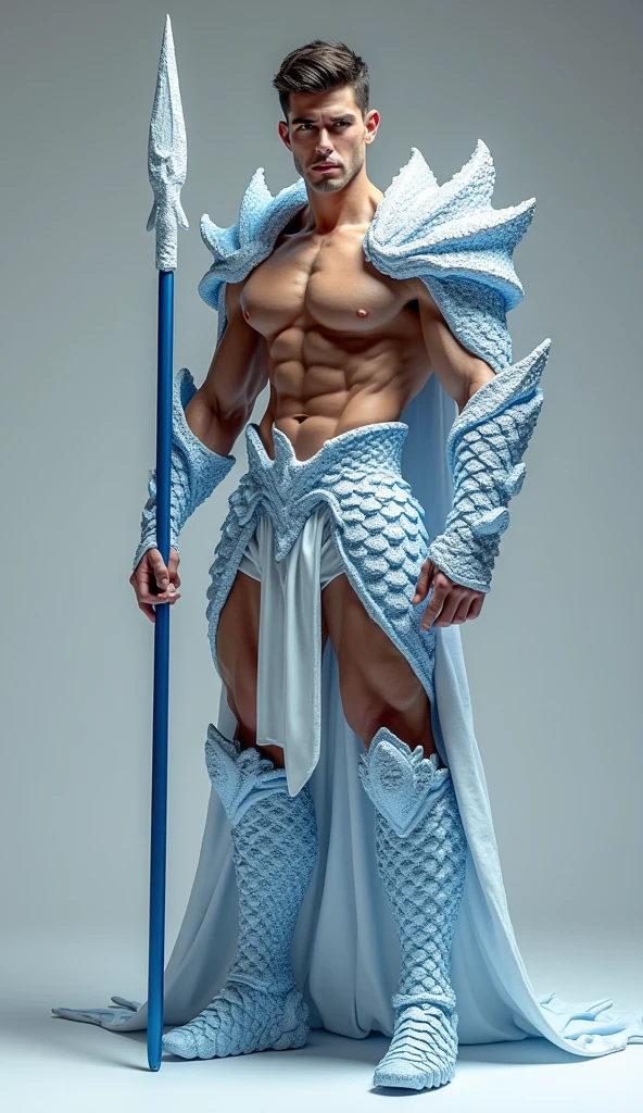 (max resolution: 1.2), (Ultra HDTV: 1.2), 8K resolution, Eye and skin details, detailed facial features, , (Sharp focus: 1.2), (Focus focus) facial expressions: 1.2), 1 Guy, 30 Years Old, Standing, Brown hair, Beard and hat, Holding sword, Chest exposed, 8 Abdomen, (No shirt) Shirtless, White thighs exposed, (( (White briefs))), (((Water, Seawater)))