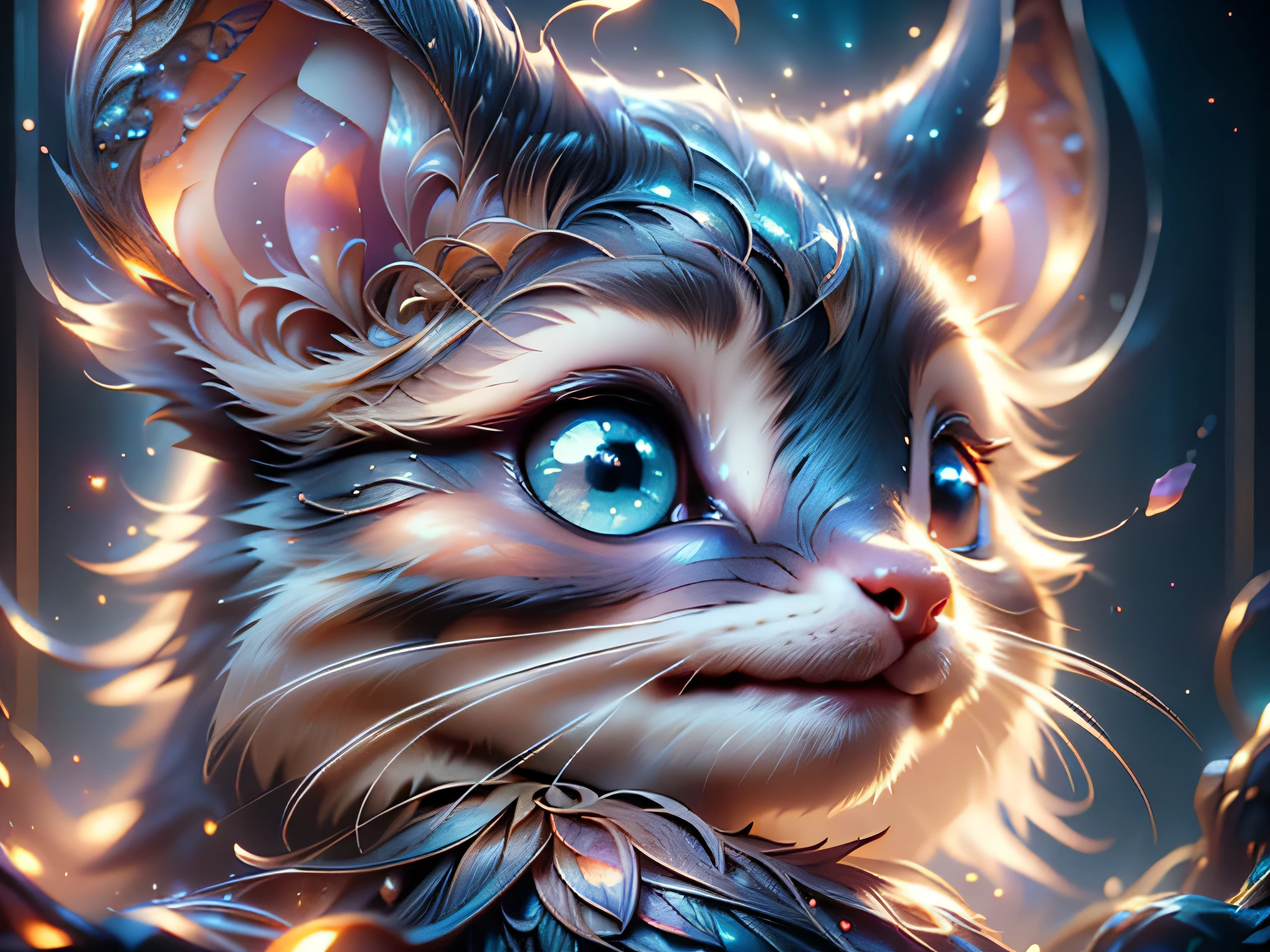 Magical Fantasy Creature, (Best Quality, Masterpiece, Representative Work, Official Art, Professional, Super Detailed, 8k:1.3), (Photorealism:1.2) Super Cute, Big Eyes, Soft, Soft Nose, Fluffy, Two-Toothed Smile, Bat Mouse, Realistic, Beautiful, Stars in Eyes, Soft Volumetric Light, (Backlight:1.3), (Cinematic:1.2), Intricate Details, (ArtStation:1.3), --auto --s2