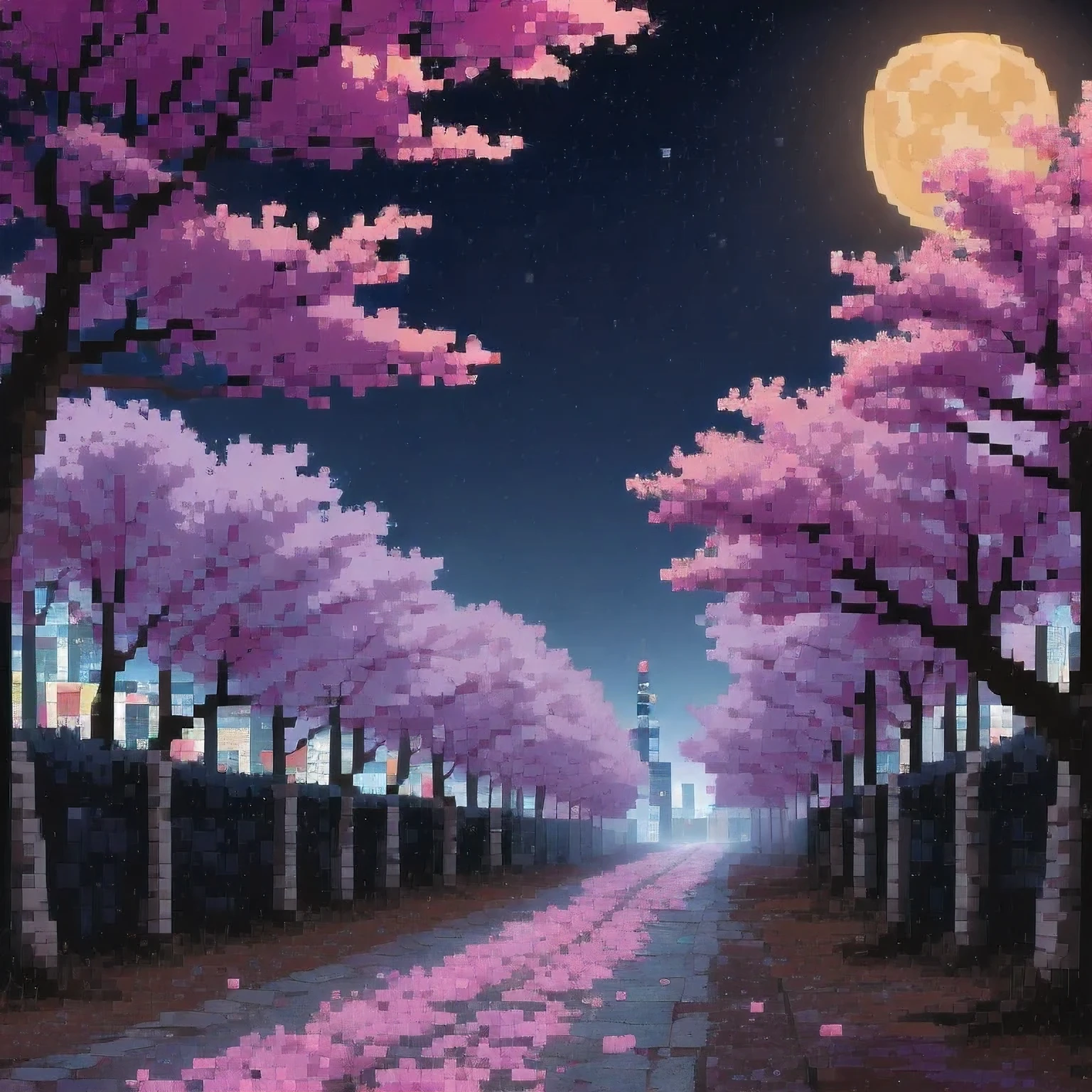 ((紫粉 City : 1.5)), (masterpiece), ( is the best quality: 1.0), ( Ultra High Resolution : 1.0), Detailed illustrations, Detailed Scenery , vibrant colors 紫粉 walking through the city, 8 K, night, Moon Clouds , ((magic, beautiful , Trees: 1.4 )), (( is the best quality, vibrant , 32 k Clear Lighting Effects )).
