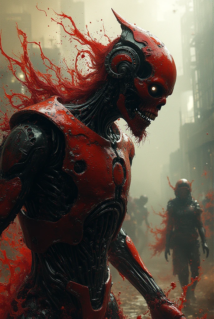 "insanely detailedcomplex cyborg hzegh g zombie, skins, blood, bug, skeleton run after the zombies in a post apocalyptic world!!, epic detailed matte painting by Greg Rutkowski 8k resolution concept art hyperdetailed intricately detailed insanely detailed dynamic lighting Unreal Engine 5 Splash art"splash_art_splatters, 8k, wet_maximalism, golden_ratio, epic_composition, intricate_details, HDR, beautifully_shot, sharp_focus, 64_megapixels, amazing_composition, high_contrast", neon ambiance, abstract black oil, gear mecha, detailed acrylic, grunge, intricate complexity, rendered in unreal engine, photorealistic