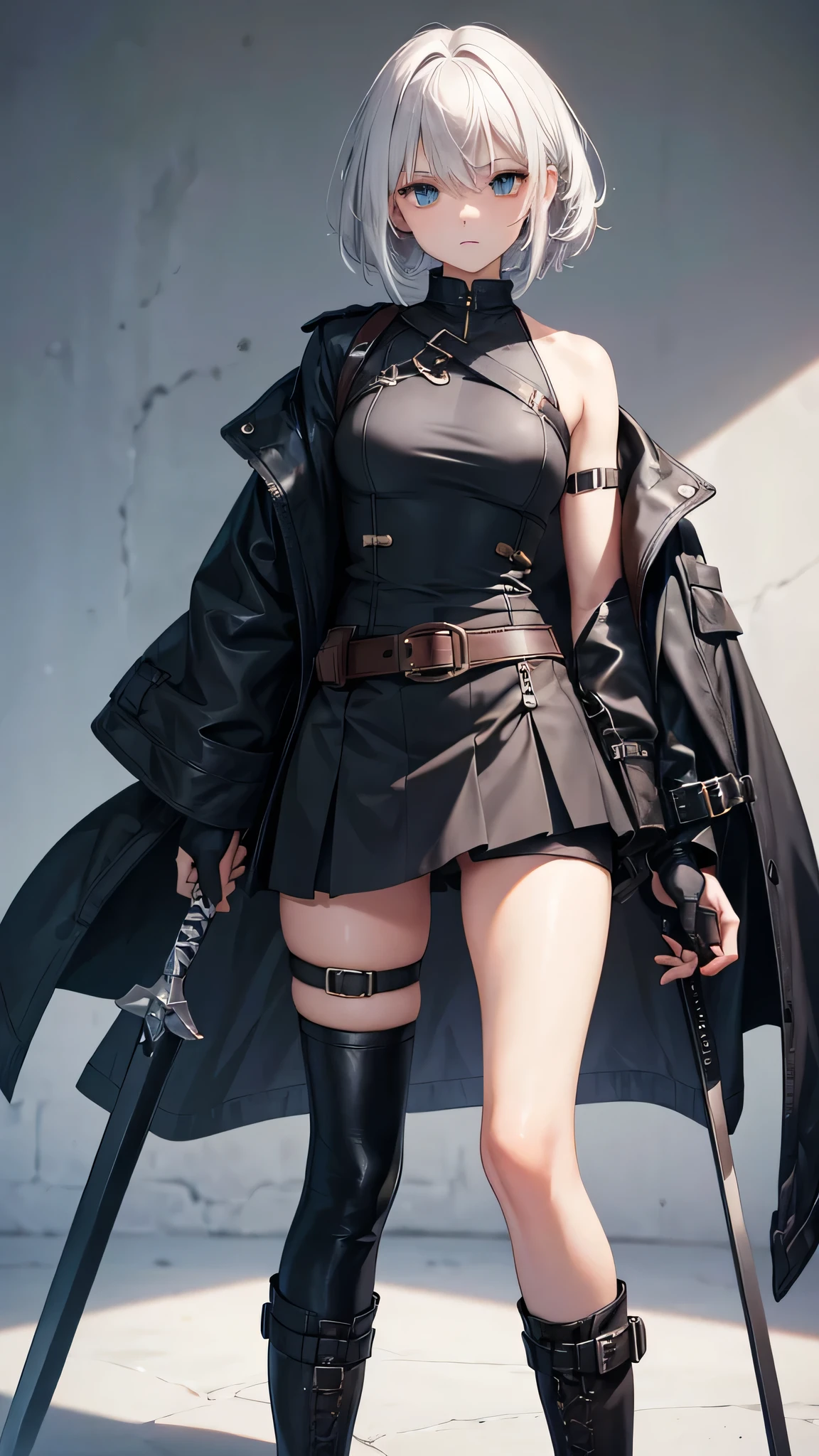 (8k, RAW photo, best quality, masterpiece:1.2), (realistic, photo-realistic:1.37), ultra-detailed,full body,1 girl, solo,beautiful detailed sky,detailed tokyo street,night,beautiful detailed eyes,beautiful detailed lips,floating hair,professional lighting, photon mapping, radiosity, physically-based rendering,  <lora:arknightsLAPLUMA_v11:1>, la pluma