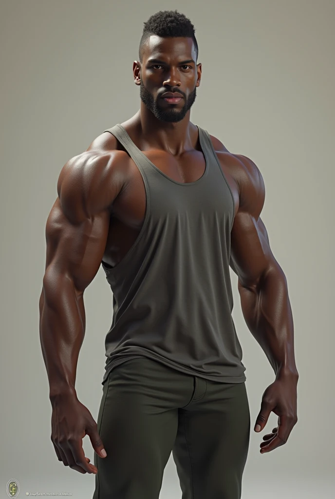 Naked muscular black man