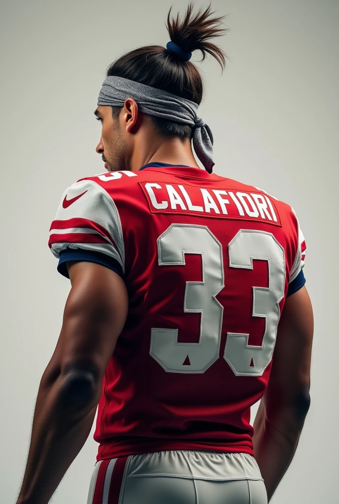 (red vintage football shirt with cord), no face ,(masculin torse), (sport clothes), (top quality, detailed details, masterpiece, official artwork, film lighting effects, 4K) red vintage football shirt --auto --s2