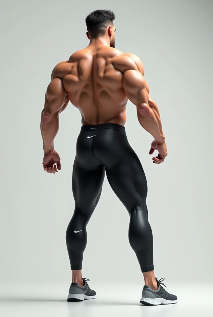 Masterpiece, Emirati man beard, muscular, wearing a shiny Lycra pants, muscular legs, and black sandals, walking, shiny and sweaty skin, Handsome face.
