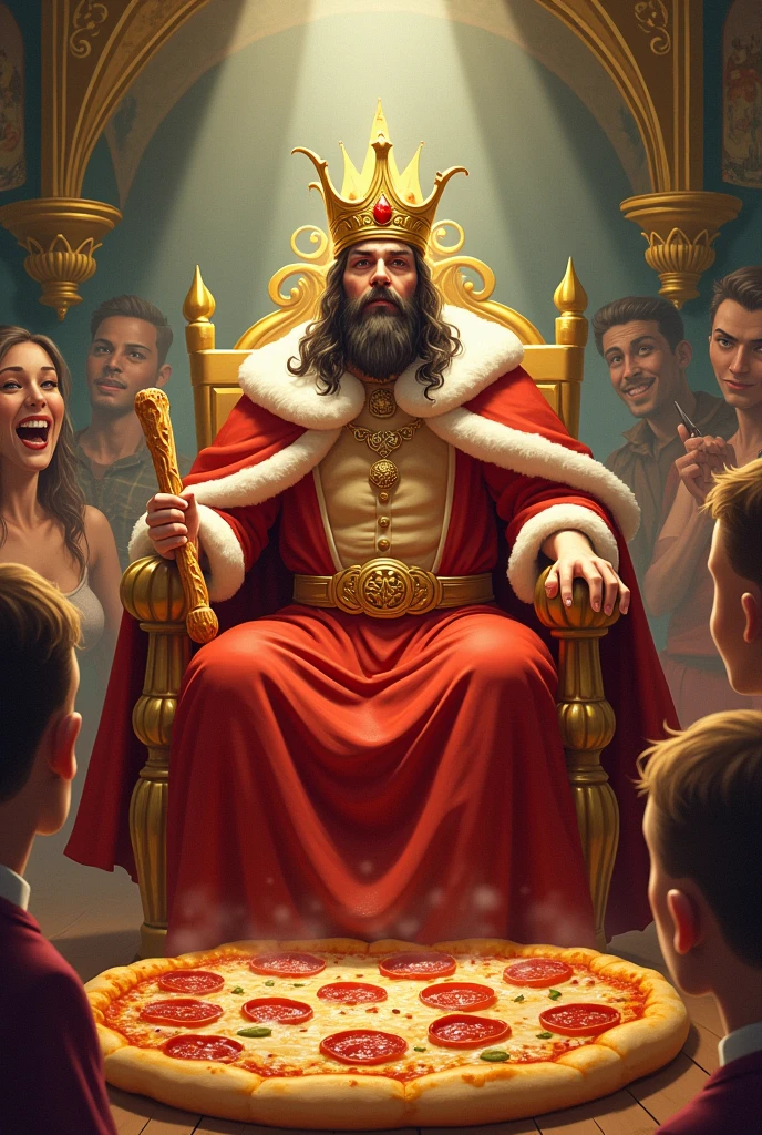 ((best quality)), ((masterpiece)), (detailed), perfect face, a handsome man, he is very hairy, he is naked, he is a medieval King, he is masturbating, he is playing with his dick, he has big dick, he has big balls, perfect dick, his cum is splashing everywhere, he is sitting on a throne, 