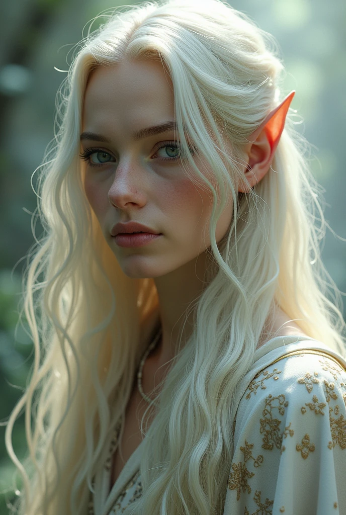 Galadriel is a noble elf, daughter of Finarfin, prince of Ñoldor, e Eärwen. 