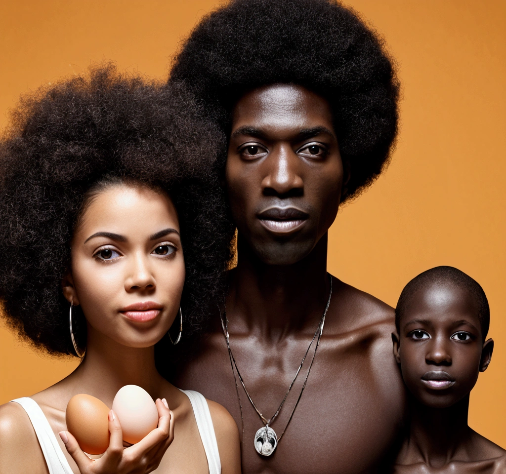 Black men and women,Completely naked,whole body,Photographed from the front