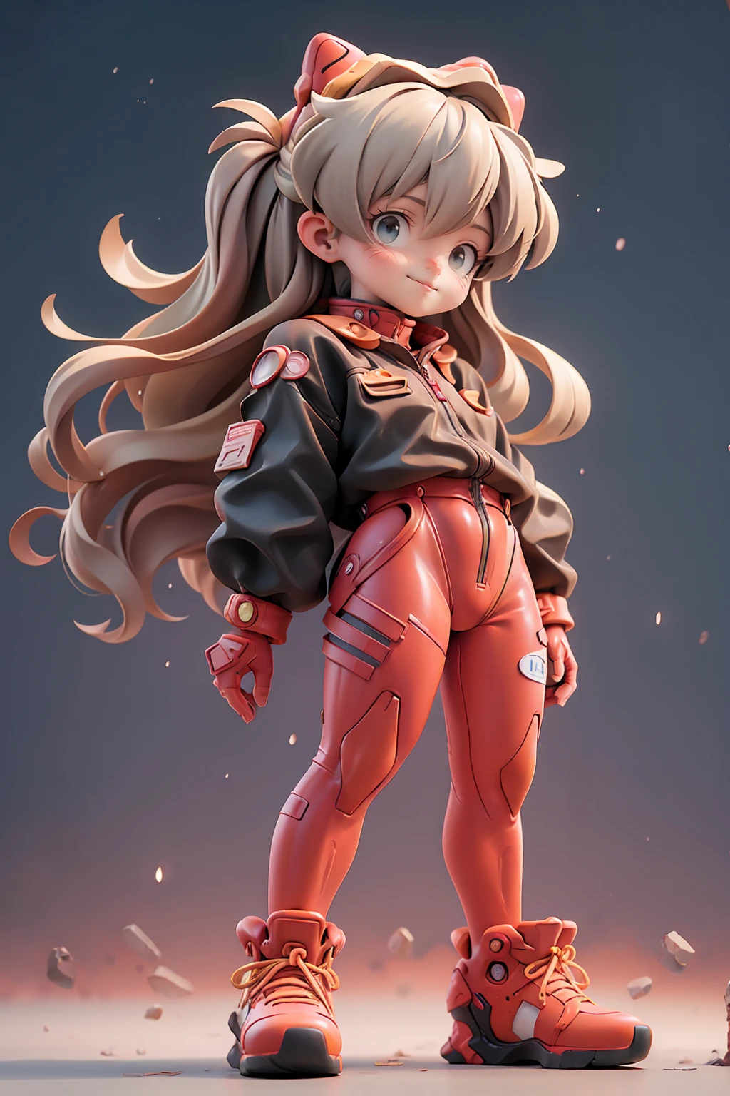  Perfect Hand , Perfect Fingers,perfect anatomy, masterpiece,  best quality,Realistic, hyperRealistic, 16K HDR,1 personの女の子,  Soryu Asuka Langley,  Neon Genesis Evangelion, rebuild of evangelion, Plug Suit,  pilot suit , uniform,  standing , 1 person（Legs spread）, From below, Strong winds, Outdoor,military base,smile, Sexy Poses 