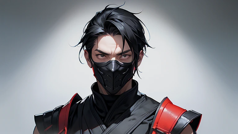(photorealistic:1.4), best quality, masterpiece, ultra high res, 1man, (detailed face:1.2), (detailed eyes:1.2), (detailed hair:1.2), (detailed clothes:1.2), 4k, (detailed color:1.2), red eyes color,body details,ninja hand pose,details of 5 handale), Men's body details,Revealing muscles and six-pack abs