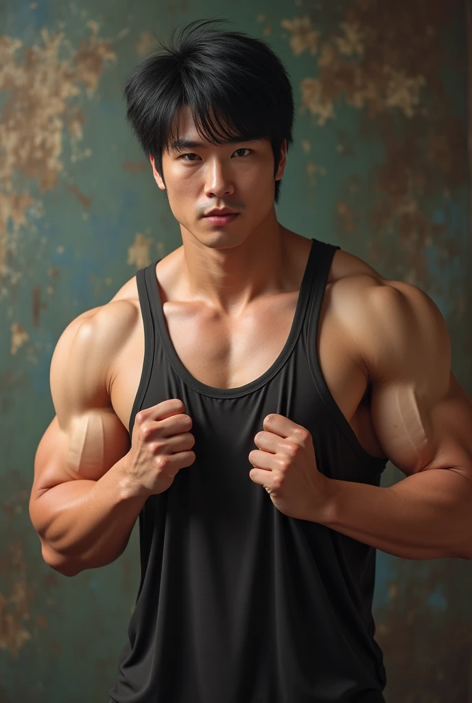 Korean, 31 years old, muscular, handsome, straight black hair, rich, handsome, judge.