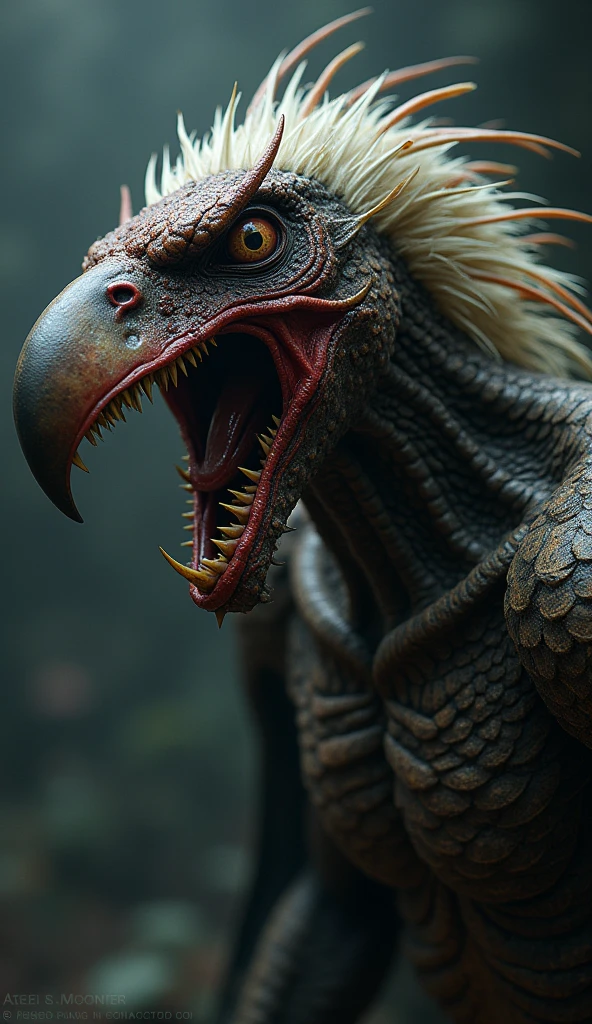 ((Highest quality)), ((masterpiece)), (detailed), One giant dragon+Giant bird feather+Bird face+spirit+Phoenix