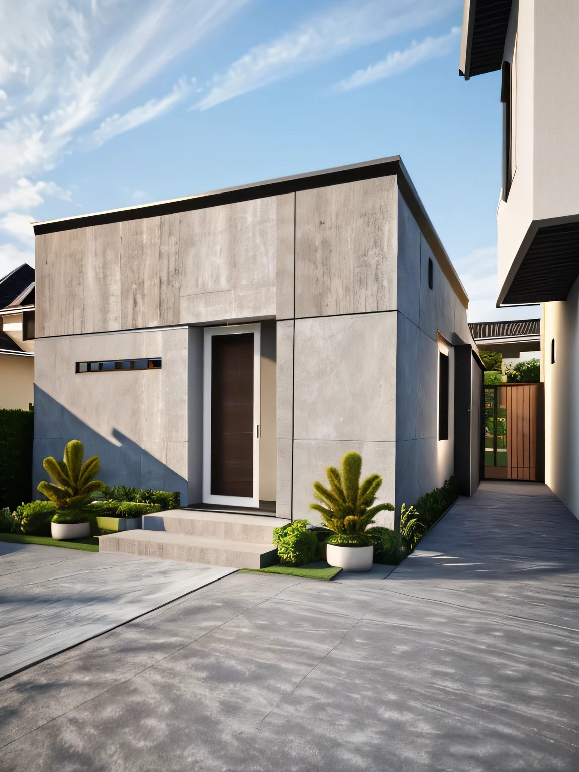 (masterpiece, best quality:1.2), 1villa, a rendering of a modern house with a lot of windows, architectural visualization, residential, architectural rendering, high quality rendering, wide angle exterior 2022, overall architectural design, rich house, 8k vray render, concept house, very realistic render, exterior design, precise architectural rendering, highly detailed architecture, gang house, quality rendering, ”ultra realistic