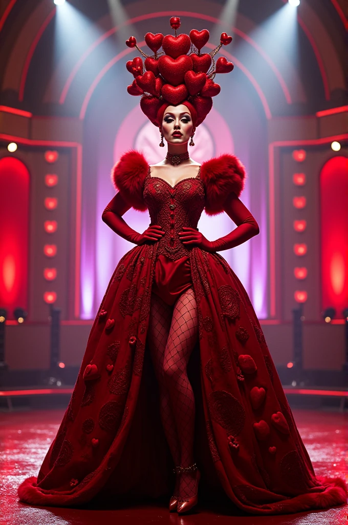 Create a vibrant and energetic image of Elvira performing on a virtual stage, with dynamic lighting and a modern twist. Ultra Realistic photo, vibrant colors, 16k