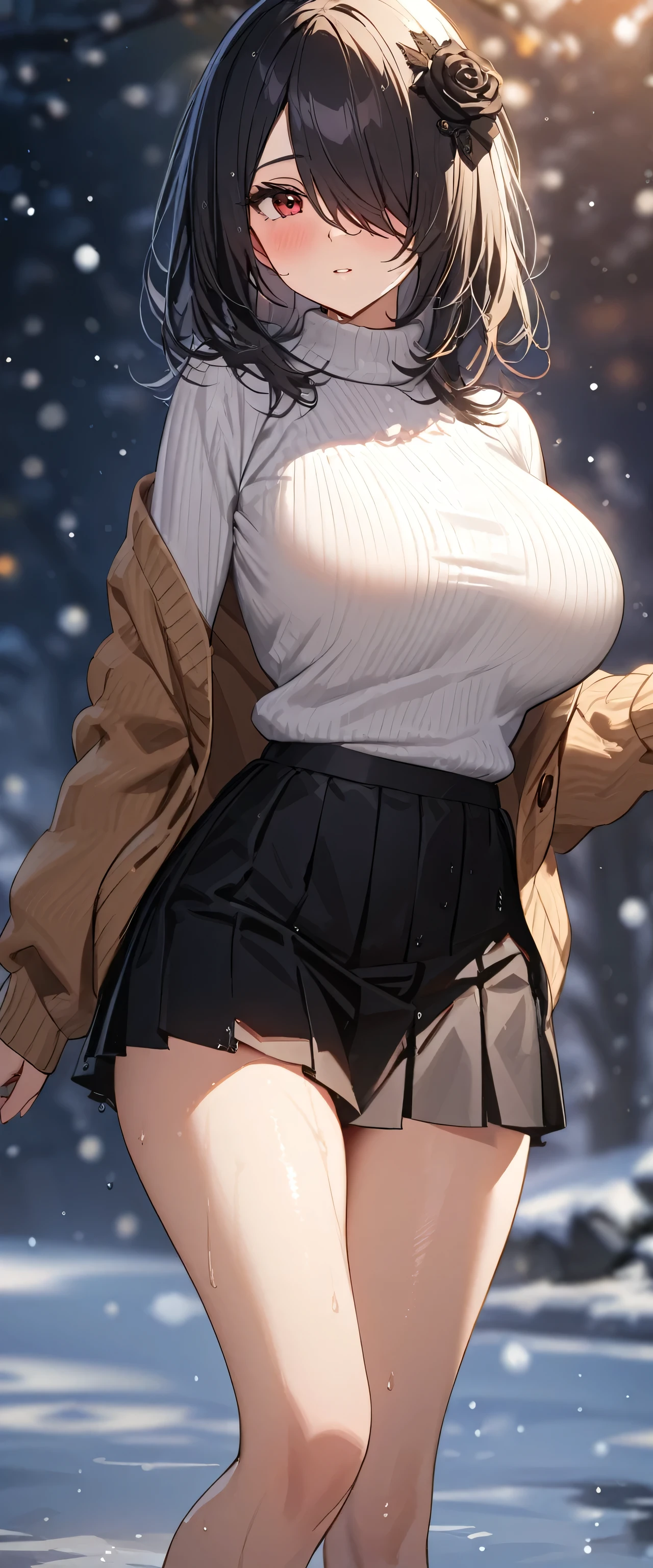 (masterpiece, Highest quality), (dark洞窟の中), Anna of Arendelle, young teen, Black gym bloomers, High Leg、School Shirt, Jewel-like eyes、whole body、Brown long hair、(Black gym bloomers)+(White collared blouse)、Put your hands behind your back、Cowboy Shot、alone、umbilical cord、Bare Belly, Thigh height dark洞窟の中に立つ, Look up、Anxious expression, Emotional, Wide-angle, dark, Best Shadow, watercolor,Anna of Arendelle