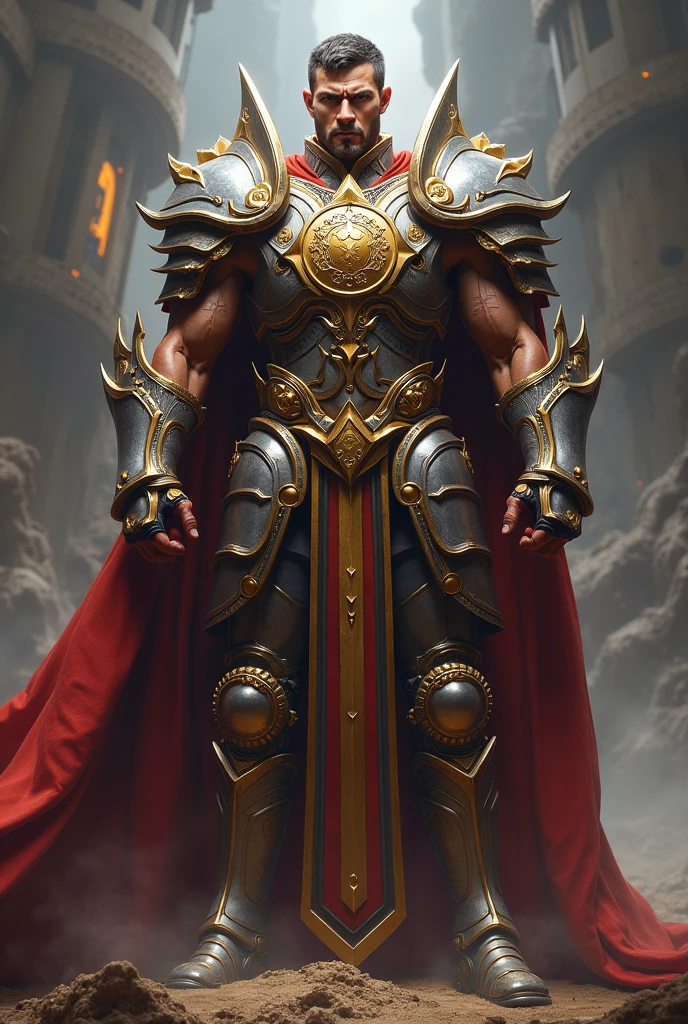 Creste one skull warrior with armor golden and red and blue