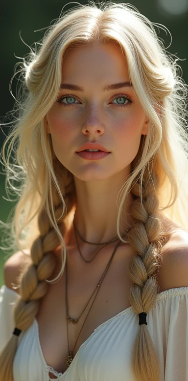 Beautiful girl braid blonde hair, Spread your arms to shoot arrows..., Bow puffer darts, mediuml breasts, Milk Hill Show, archery, Archer Target, During archery.., There's an audience to watch..., daylight, lifelike, Realistic lighting and shadows, Exquisite Face(sharp details), Pink lips, nude, 10, Medium-distance photos,