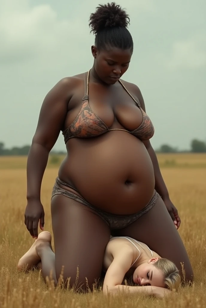 ultra detailed,high resolution, nsfw,uncensored, topless busty ((African Black woman:1.1)), in church with ((unrealistically massive tits ,wide tits, ,oversize tits, hanging tits,droopy tits,inflated and saggy tits, flat stomach)), ((extremely unshaven hairy crotch and pubic)),((black areolas and nipples)), 