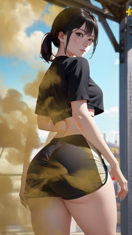 11 year old girl、See-through、Sweaty、A 45 degree angle highlights the buttocks on all fours、Open mouth and ecstasy face、Cleavage Emphasis、Background Toddler room(、)Attractive face、Emphasize cleavage、She lifts her tight yellow miniskirt to show her panties((Highest quality))Face Real、(1. Glowing Skin.4)Extreme close-up from below(((In sexy ecstasy)))((masterpiece)、(1. Glowing Skin.1.4)Thigh Emphasis、((A high-rise apartment building in a small town bathed in dazzling summer sunshine、))、(((12-year-old girlng a red tank top))(Wearing a thin, Tight mini skirt、)(Wearing grey panties)Black bob hair、Sexy pose、、Breast enlargement、(Various poses)