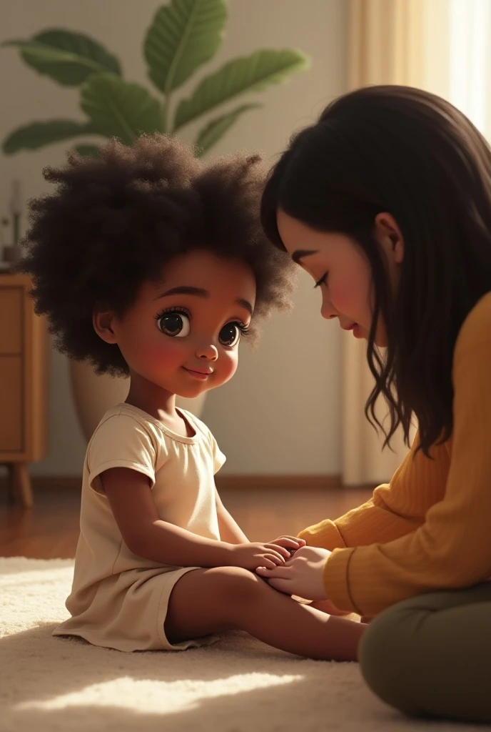((3D, best quality: 1.3)), ultra-detailed, SK, ((((solo))), full body, (close-up of a 5-year-old baby ((afro-futuristic)): 1;15), casual wearing, current fashion, black short t-shirt, (((white shoes))), (short kanekalon hair; 1.15), (well-defined symmetrical face, tongue expressionfrom outside: 1.12), autumn, floas in the wind, warm and soft dark luminosity, motion blur, magnificent blue sky,