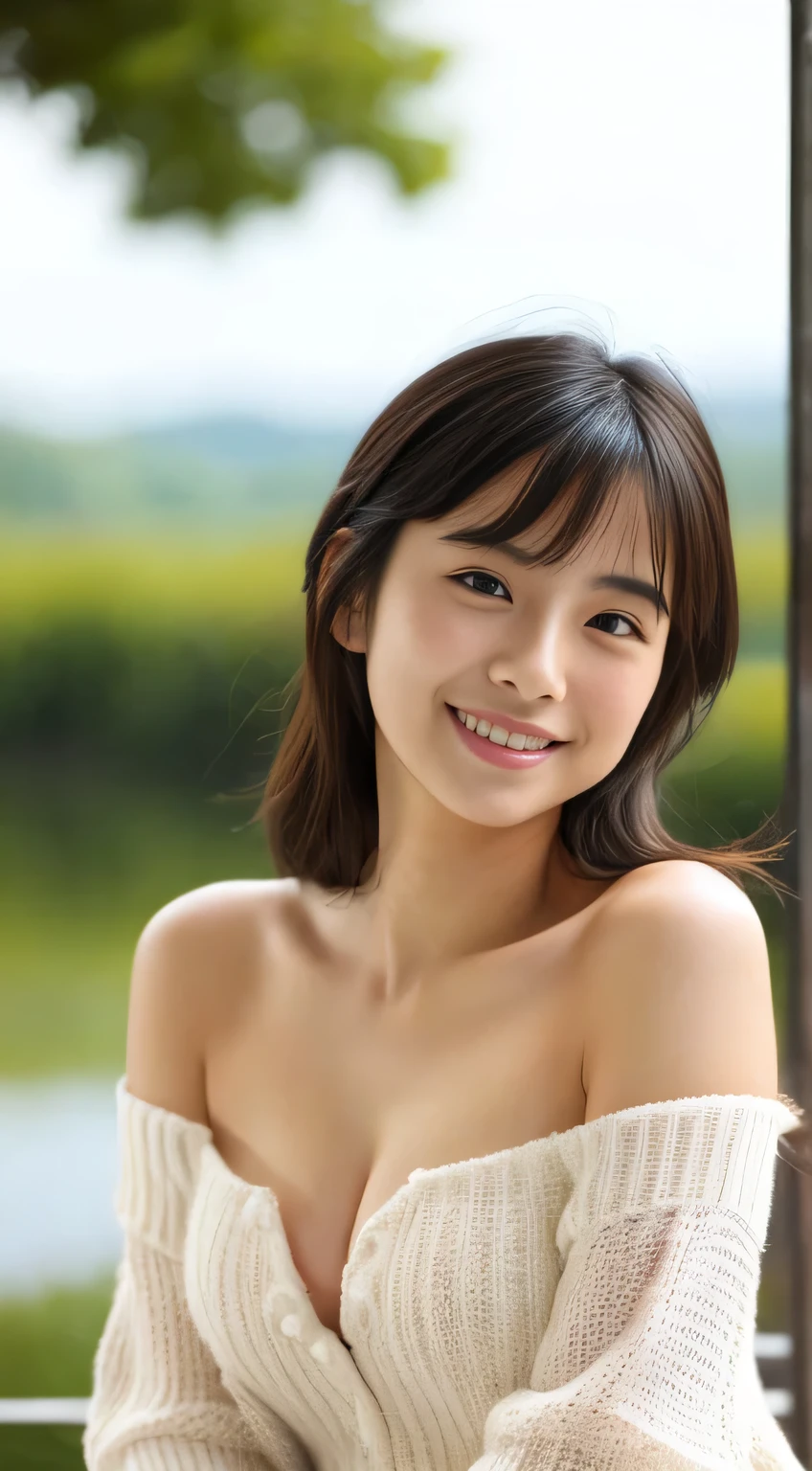 masterpiece,best quality,(Japanese girl),((Beautiful girl)),cleavage,(off shoulder:1.2),(perfect body beauty:1.2),(shy smile),From slightly above