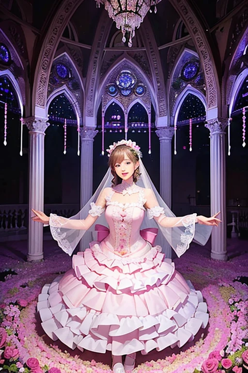 (CeilingShot from Below:1.28), White and Blood Red, (Masterpiece 8K TopQuality:1.2) (ProfessionalPhoto:1.37) ExtremelyDetailed (((FullBody, KAWAII girl with HUGE boobs:1.37)) in (WHITE Lace Wedding MiniDress:1.28)) detailed (Delicate Lace textures), (Detailed(Distant Elaborate Stainedglass Background:1.37) (Tyndall Effect) (Oodles Dazzling NeonColor Particles:1.32)) BREAK ((ZoomLayer, BokeH))PerfectLighting, (((NOGIZAKA FaceVariations))), Extremely Detailed (very KAWAII Face), Childish CaptivatingGaze Stunning ParfectEyes ElaboratePupils with (SparklingHighlights:1.28), Radiant PearlSkin with Transparency . { (Dynamic Joyful expressions LifeLike Rendering:1.4) | (:d) }, (Acutance:0.8) . Legs up