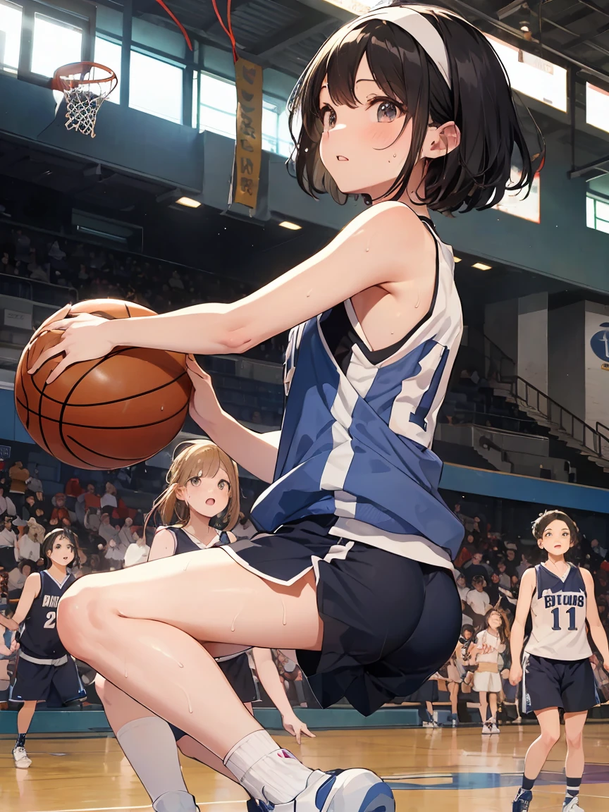 Crowd of basketball nudists strip bottom、great leg