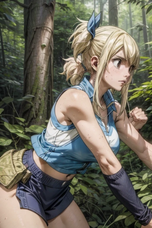 Lucy Muculosa training in sportswear in the woods