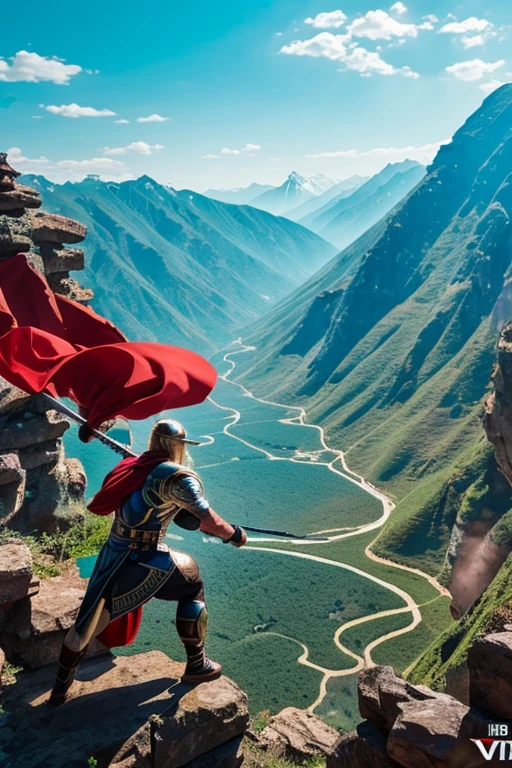 Thor vs LBù from Shuumatsu no Valkyrie fighting in the mountains of China