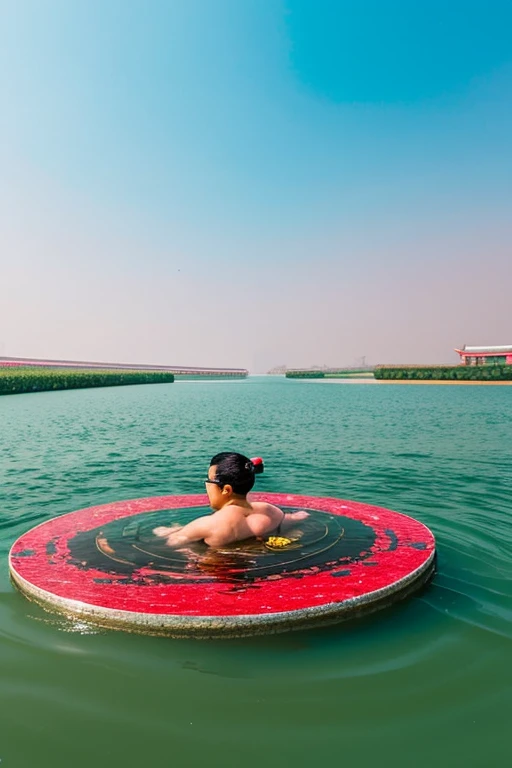  LBù the flying general bathing in a lake in China 