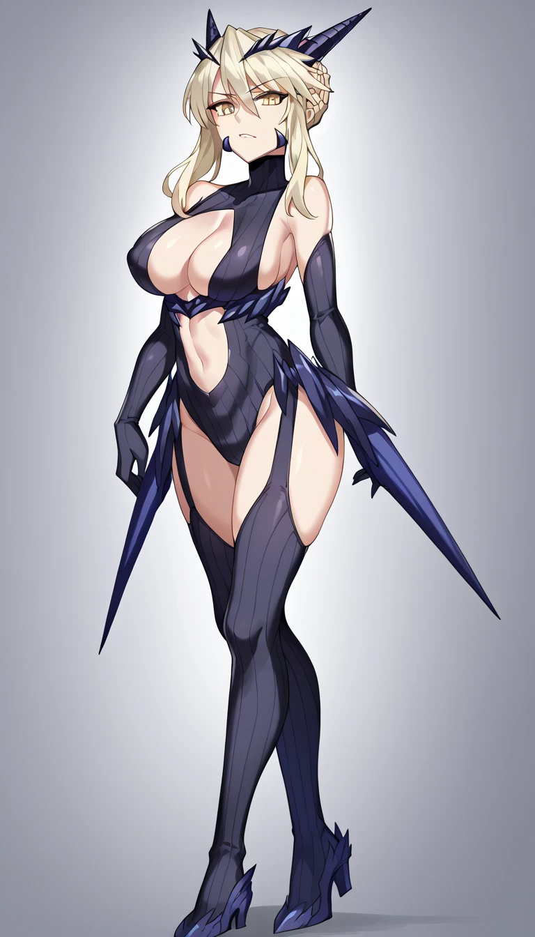  Woman, , , cartoon screencap 2d, adult woman,, , nsfw,  , partially Clothing, artoria pendragon, lancer alter outfit 