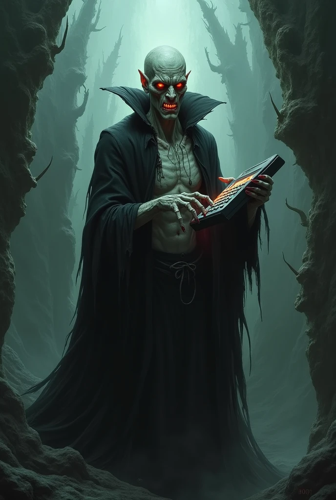 Highest quality,Masterpiece,Handsome and beautiful vampire mage reading in the dark room, dark but detailed digital art, Book of the Dead, horror fantasy art, detailed 4k horror artwork, Horror stories, dark fantasy horror art, Crypt legends, fantasy horror art, Read an evil devil's book, highly detailed dark art, portrait of the old necromancer