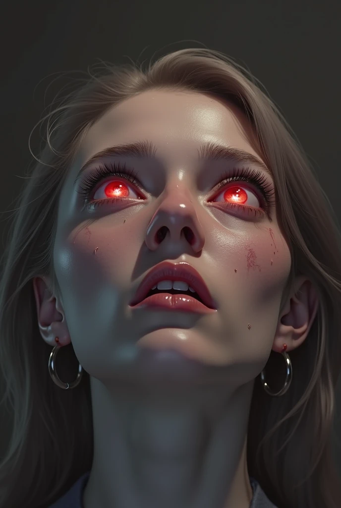 Movie, ((Face close up)), best quality, clear graphics, torch light, (The detail is clear to every hair on the face), 1girl, demonic, evil, nsfw, sexy woman, eye depth, (brother moons), (dead space) ,science fiction, (beautiful glowing red eyes), photo realistic, 20 megapixel, nikon d850, ((vibrant, photo realistic, realistic, dramatic, sharp focus, 8k)), (faded freckles:0.6), subsurface scattering, sharp, retouched, intricate detail, by Greg Rutkowski, by (Jeremy Lipking,:0.8), ((junji ito)), by ralph bakshi,((Silent Hill)), H.R. Giger, Beksinski