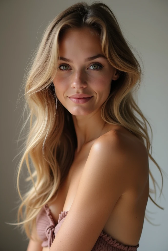 Beautiful mature woman with beautiful wavy long blond hair, Sexy Mature, naked, Ultra-high resolution,(Realistic:1.4), ((Highest quality)), ((masterpiece)), (be familiar with),