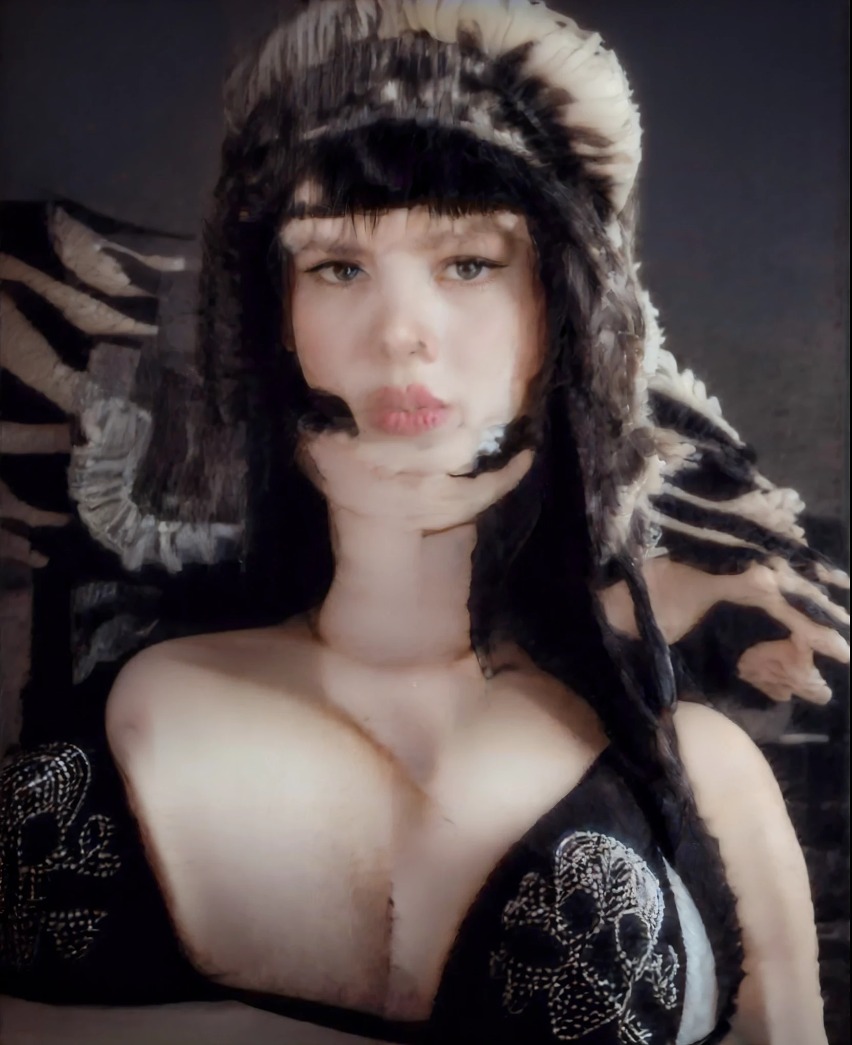 An amazing cinematography, Beautiful Cleopatra, big cat ears, blue light eyes, shining eyes, red lips, blushing, sitting on water, wet, water reflection effect, night, moonlight effect, sparkle effects, amazing, sexy, Lake, tattoo on her body, cinematic lighting, best quality, masterpiece, realistic, 8k resolution
