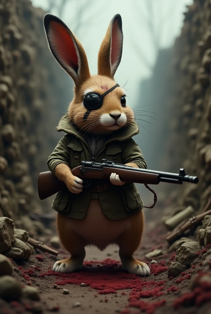 Nazi bunny cartoon style 