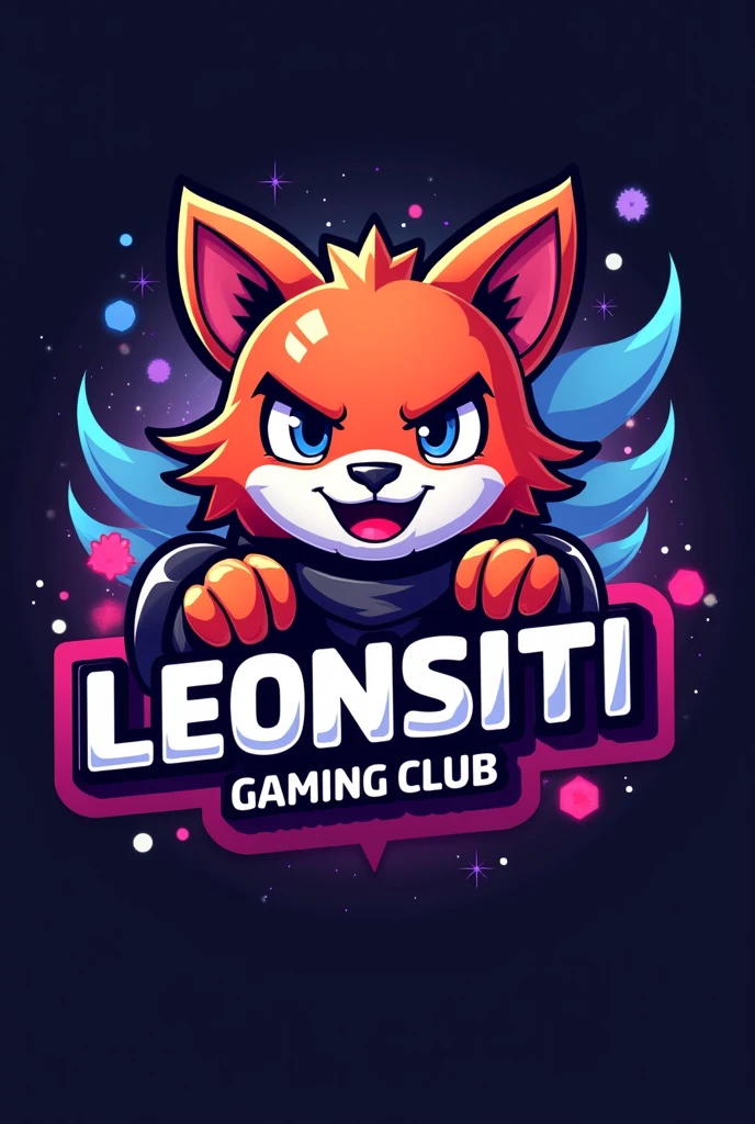  Create a logo for a Clud with the name of  "Leonsiti "  that contains an image of Brawl Stars' cousin 
