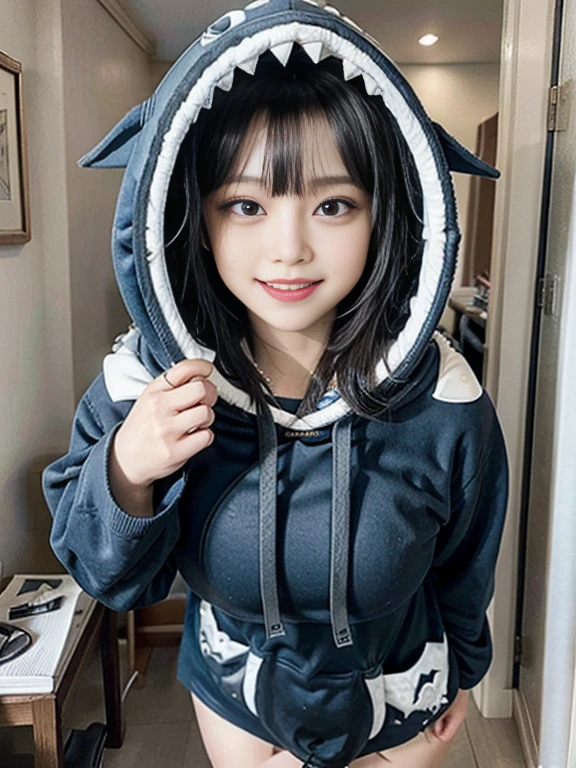 one girl, (a beauty girl, delicate girl:1.3), (16 years old:1.3),((short hair)),
break, (cat kigurumi hood, fluffy kigurumi hood:1.2),(nsfw,open clothes,bare breast,show off nipple,nipple,Small areola), perfectly trimmed fingers,
break, (outdoor,city,bldg),
break, very fine eyes,dynamic pose, (symmetrical eyes:1.3),
break, flat chest, brown eyes, parted bangs, brown hair, (evil smile),
break, (eyes and faces with detailed:1.0),
break, (masterpiece, best quality, ultra detailed, detailed face, 8k,full body)