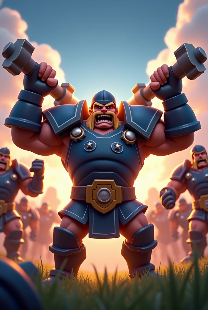 53 Giant troops of clash of clan game attacked on townhall 7 