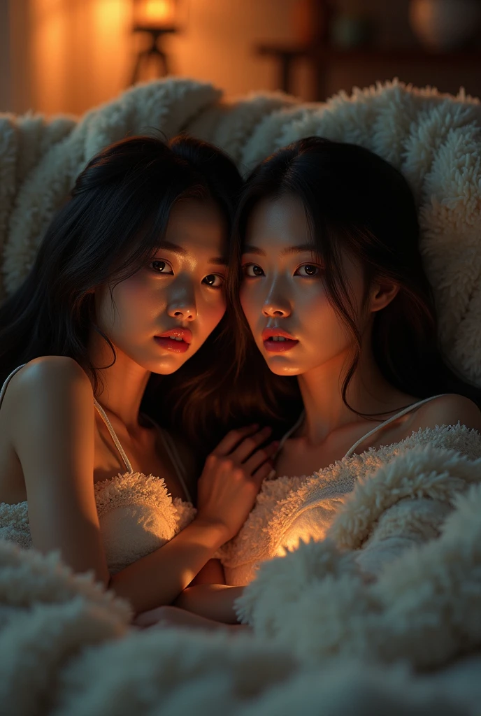 ((Midnight, Best quality, 8k, Masterpiece:1.3, Realistic)), Whole body, Long legs:1.2, Sharp Focus:1.2, A pretty woman with perfect figure, Slender abs, ((1 girl, Long dark brown hair, Medium breasts)), ((Long pajamas, , Sitting:1.6, Bed)), (Dynamicposes:1.2, Soft lighting, Top Angle View, Fashionable), Single shot, Highly detailed face and skin texture, Detailed eyes, Double eyelid